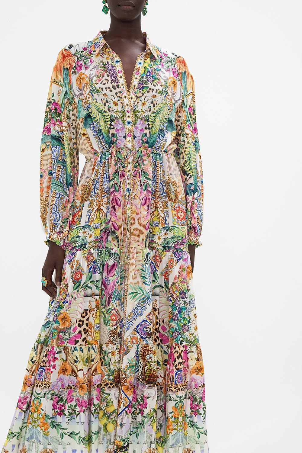 CAMILLA-Tiered Shirt Dress-