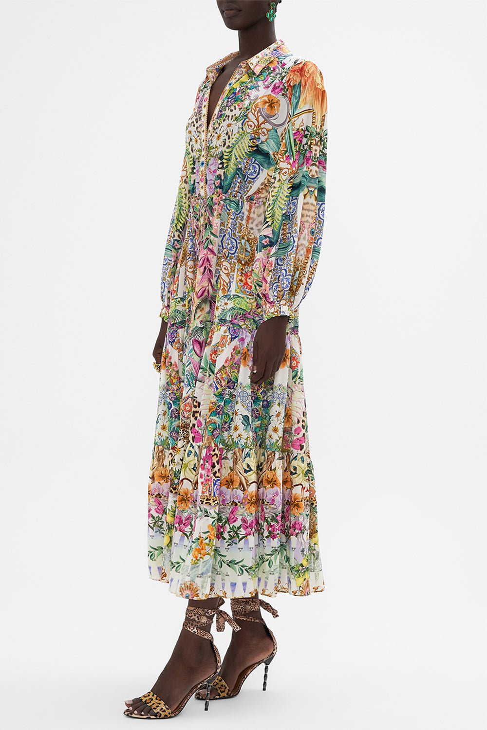 CAMILLA-Tiered Shirt Dress-