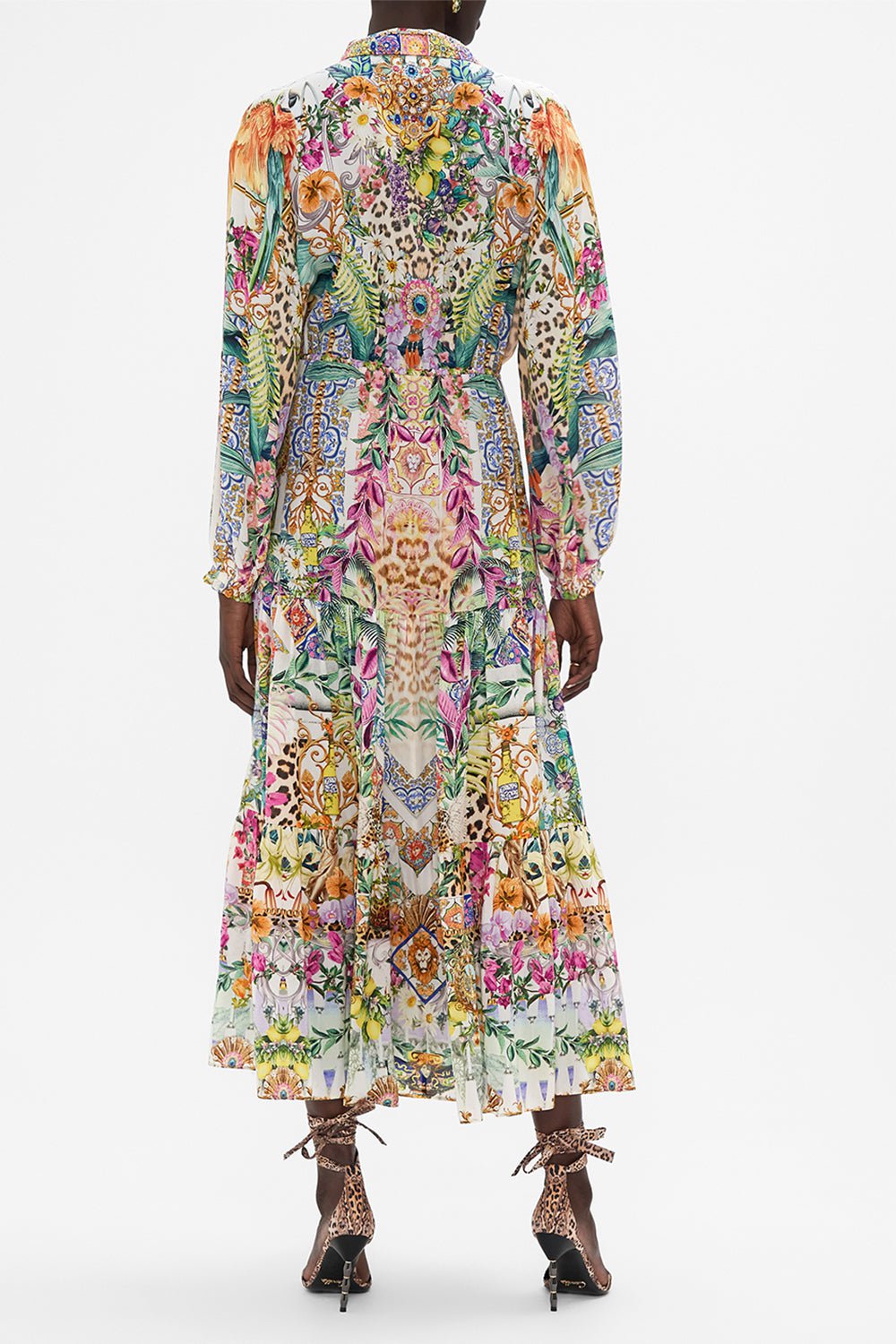 CAMILLA-Tiered Shirt Dress-