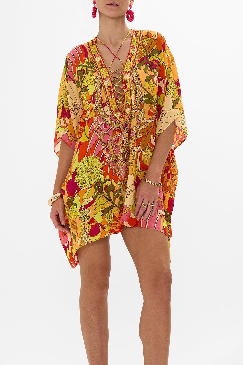 CAMILLA-Short Lace Up Kaftan-FLWRCHLD