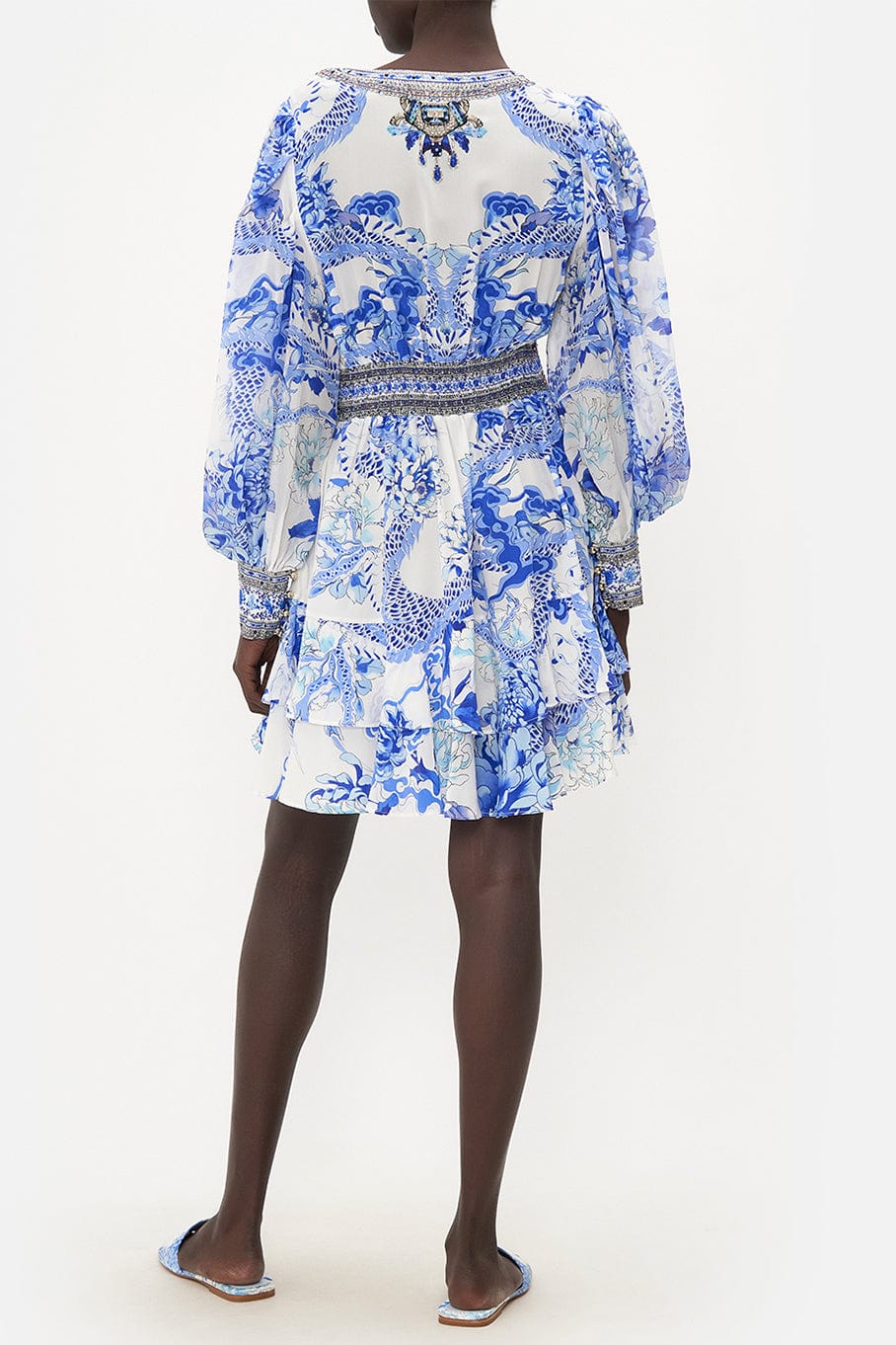 CAMILLA-Button Front Frill Dress-