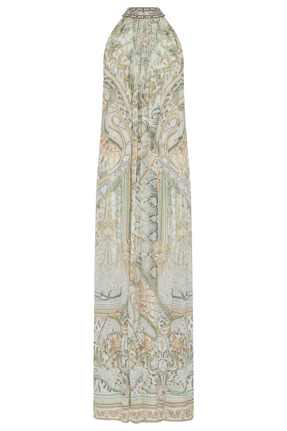 CAMILLA-Tie Neck Long Dress-IVORTOWE