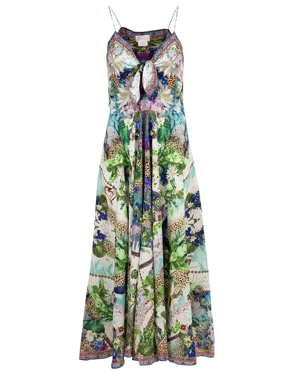 CAMILLA-Moon Garden Long Tie Front Dress-