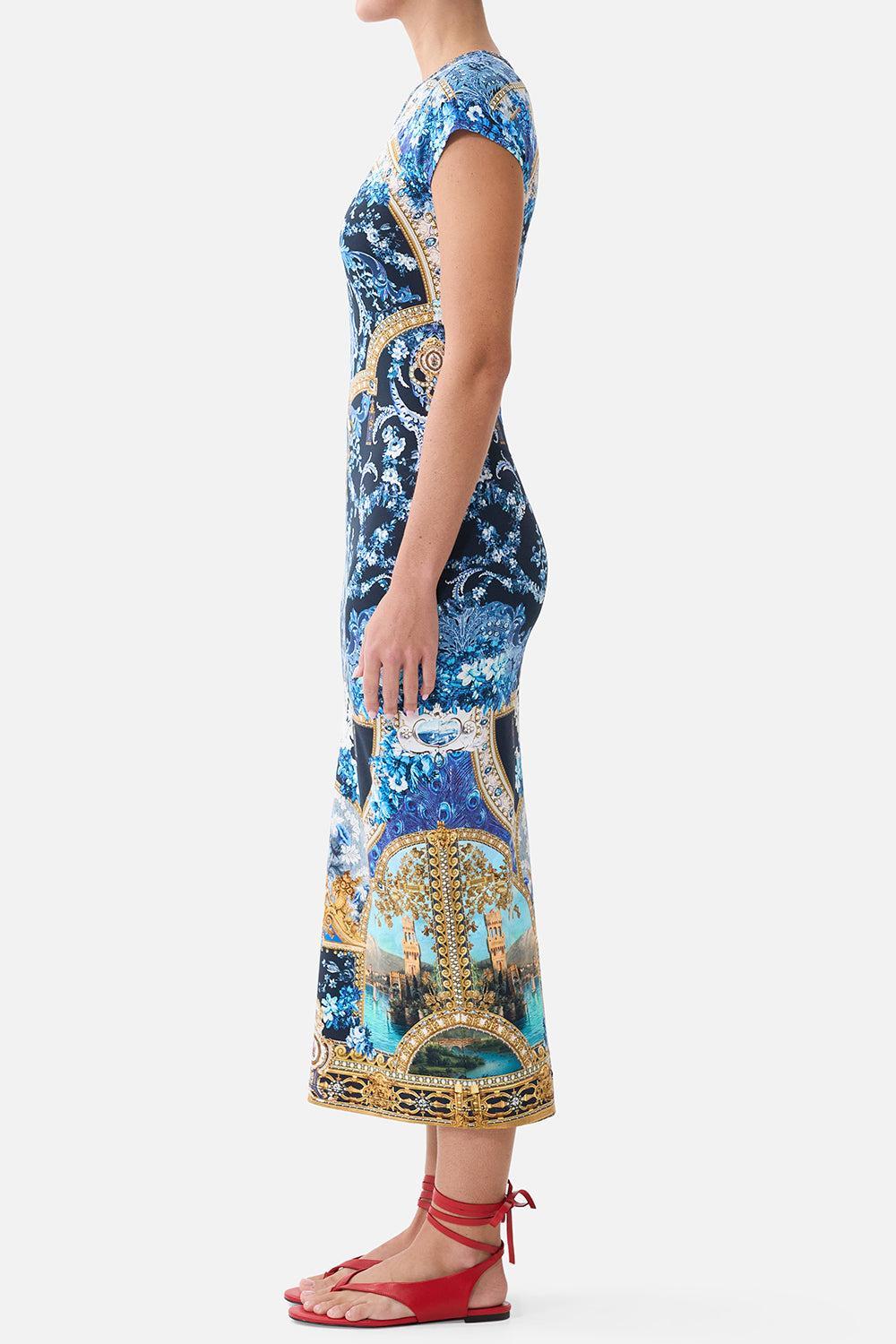 Cap Sleeve Jersey Midi Dress-NOVELTY-XS-CLOTHINGDRESSCASUAL-CAMILLA