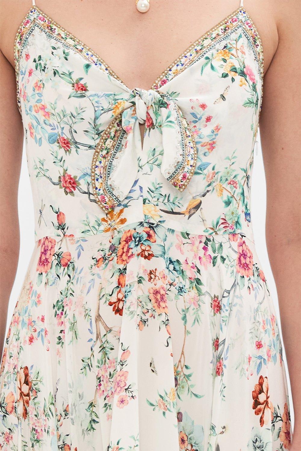 CAMILLA-Tie Front Long Dress-