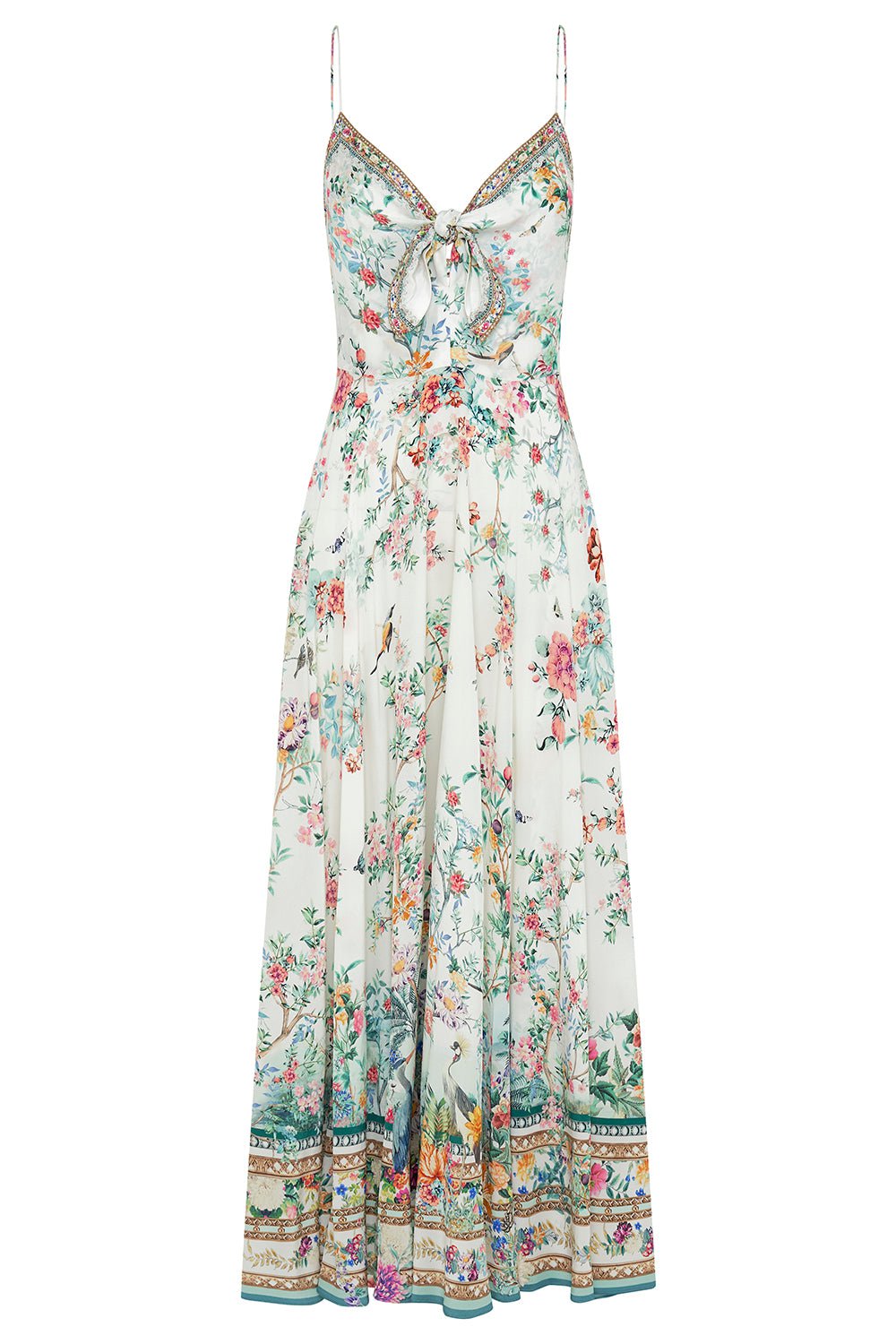 CAMILLA-Tie Front Long Dress-