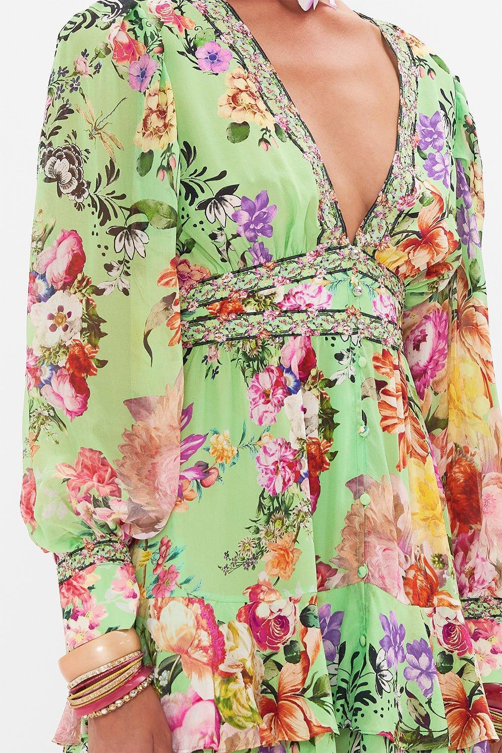 CAMILLA-Button Front Frill Dress-