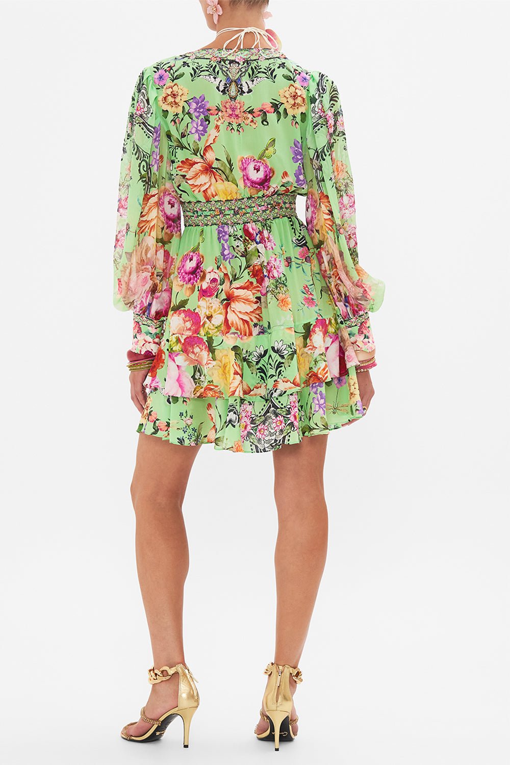 CAMILLA-Button Front Frill Dress-