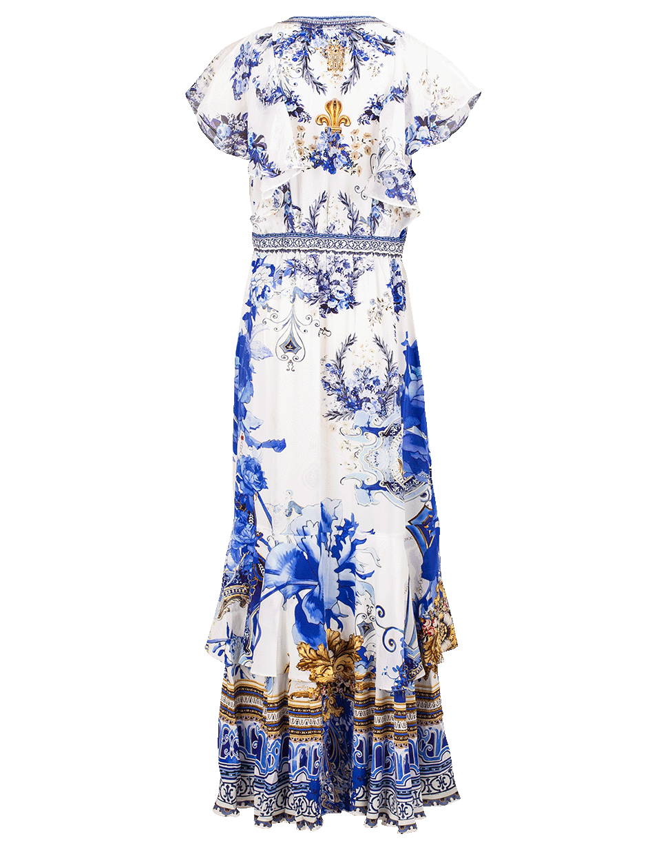 CAMILLA-Tie Front Printed Maxi Dress-