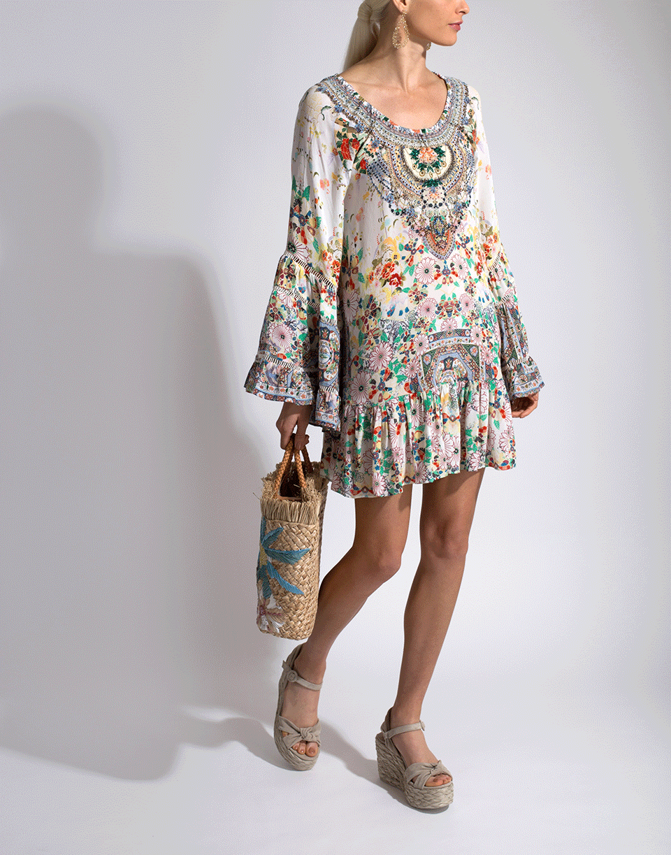 CAMILLA-Printed Frill Dress-