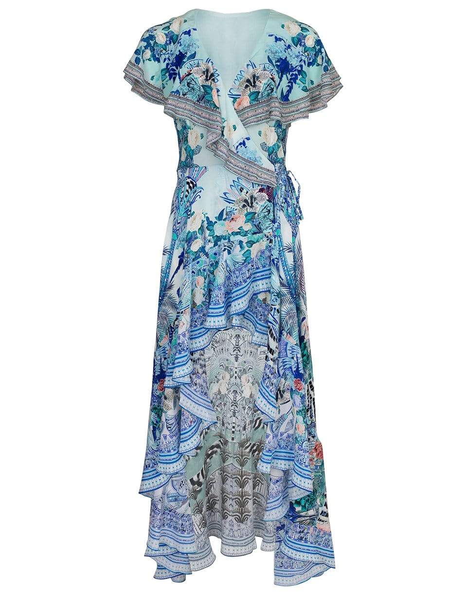 CAMILLA-Wings of Luxor Frill Sleeve Long Dress-
