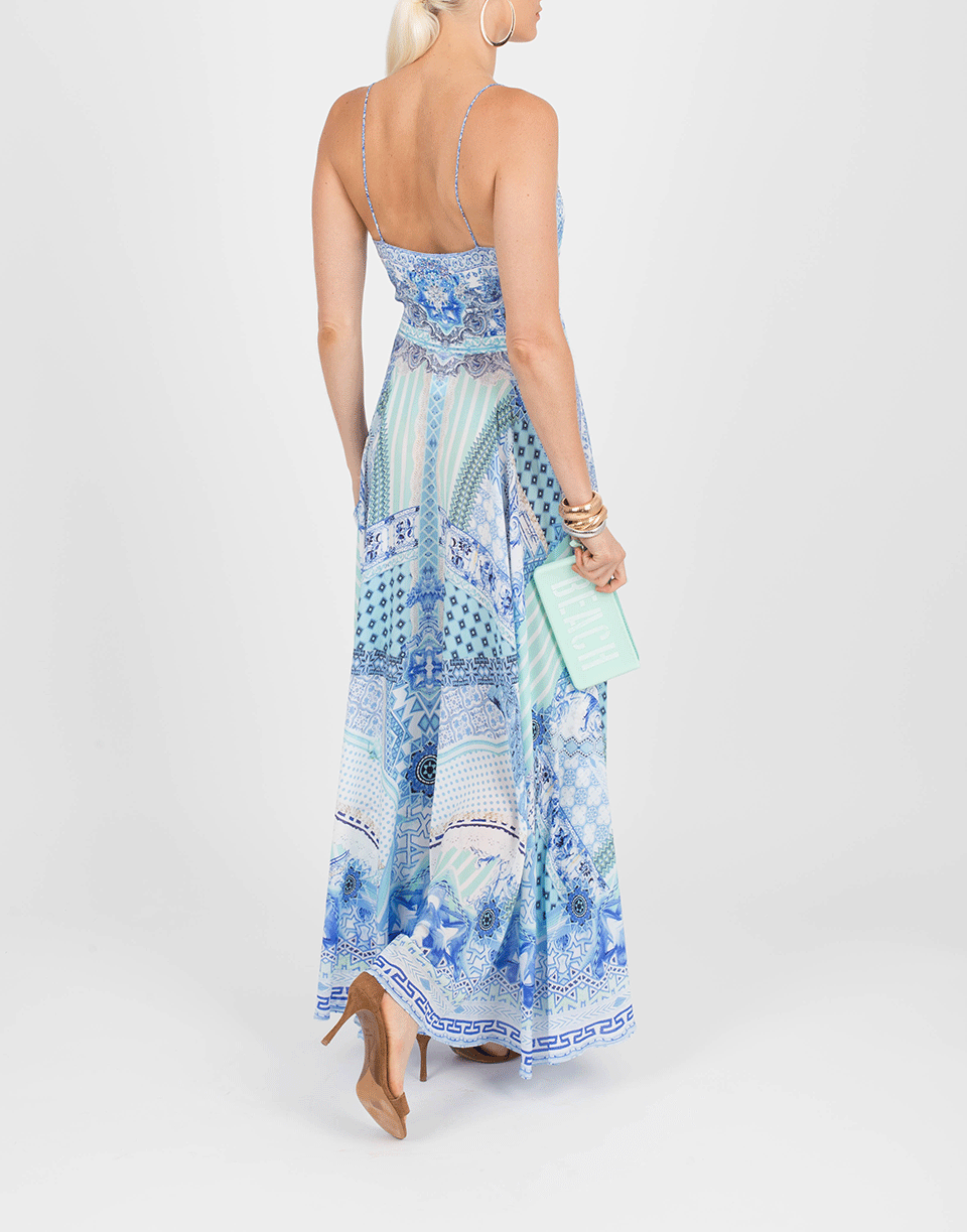 CAMILLA-Tie Front Maxi Dress-