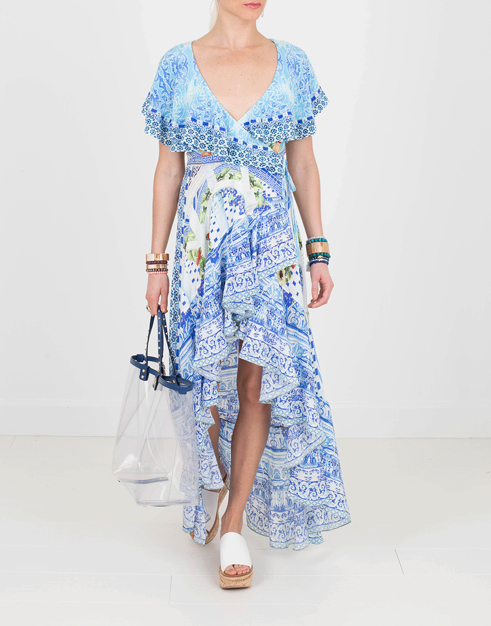 CAMILLA-Frill Sleeve Long Dress-