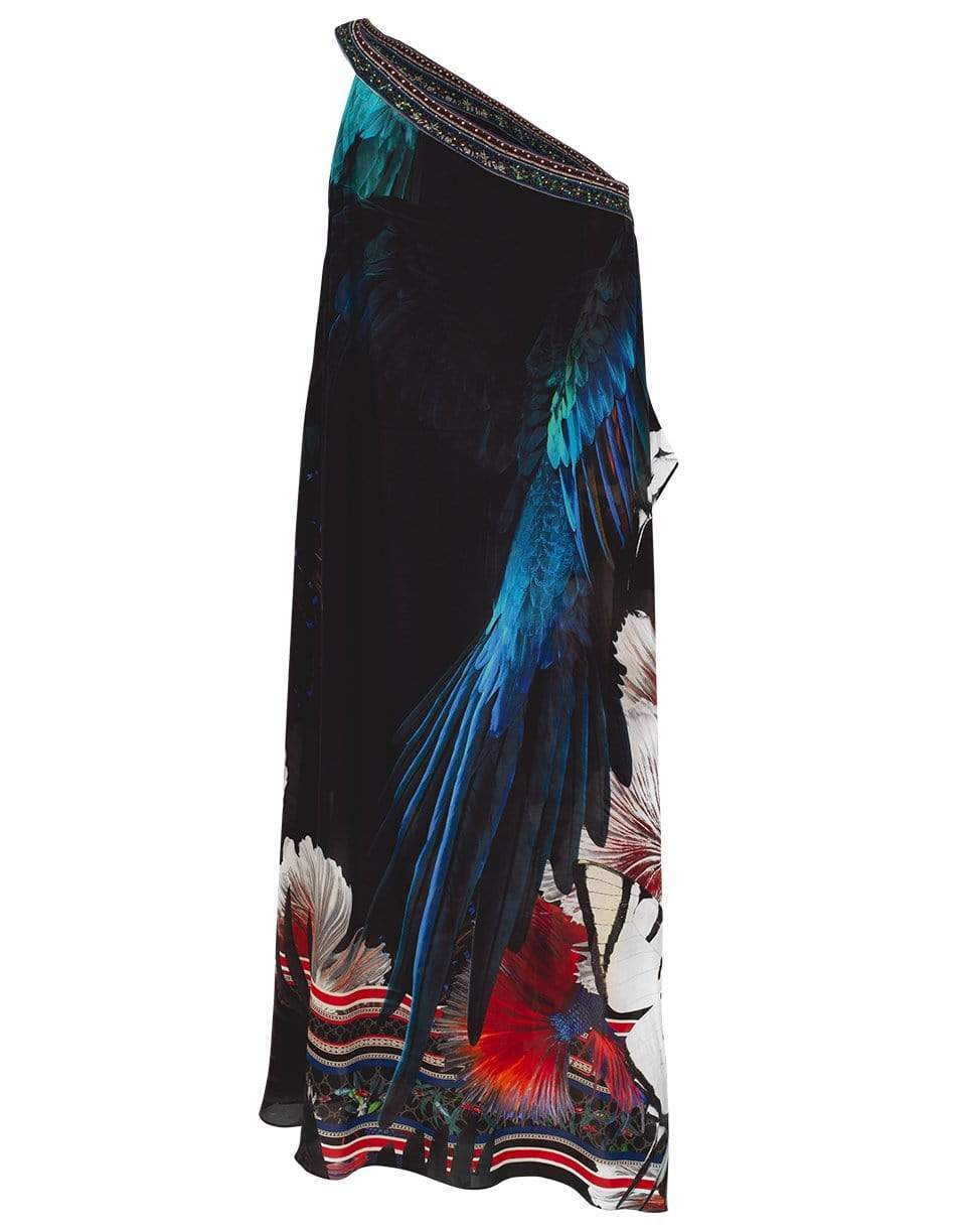 CAMILLA-Night Flight Print One Shoulder Kaftan-NIGHTFLI