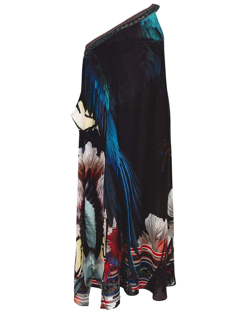 CAMILLA-Night Flight Print One Shoulder Kaftan-NIGHTFLI