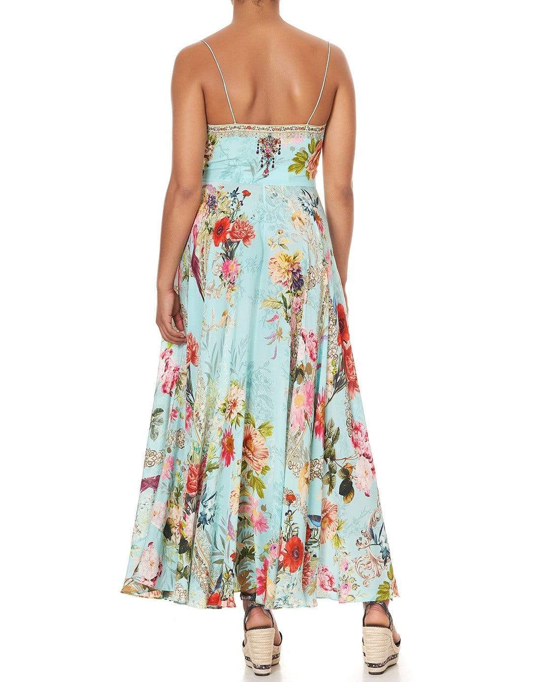 CAMILLA-A Royal Stitch Up Tie Front Long Dress-