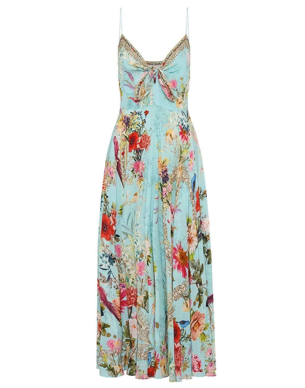 CAMILLA-A Royal Stitch Up Tie Front Long Dress-