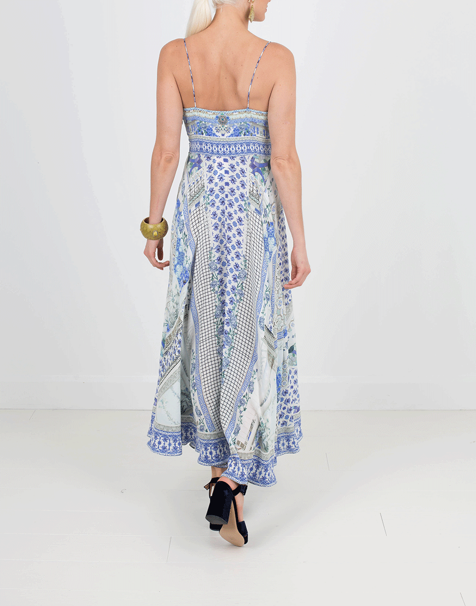 CAMILLA-Long Dress With Tie Front-
