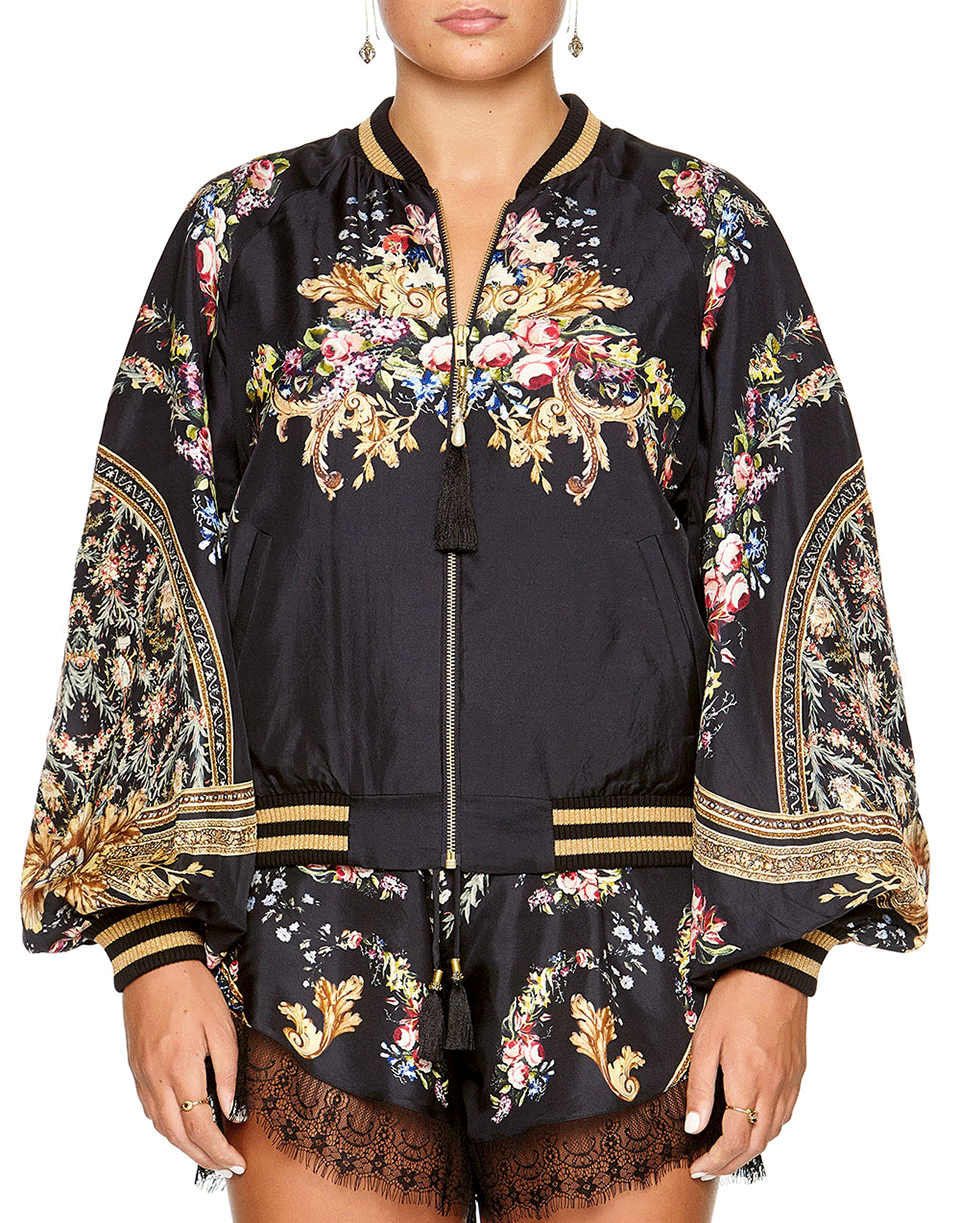 CAMILLA-Blouson Sleeve Bomber Jacket-