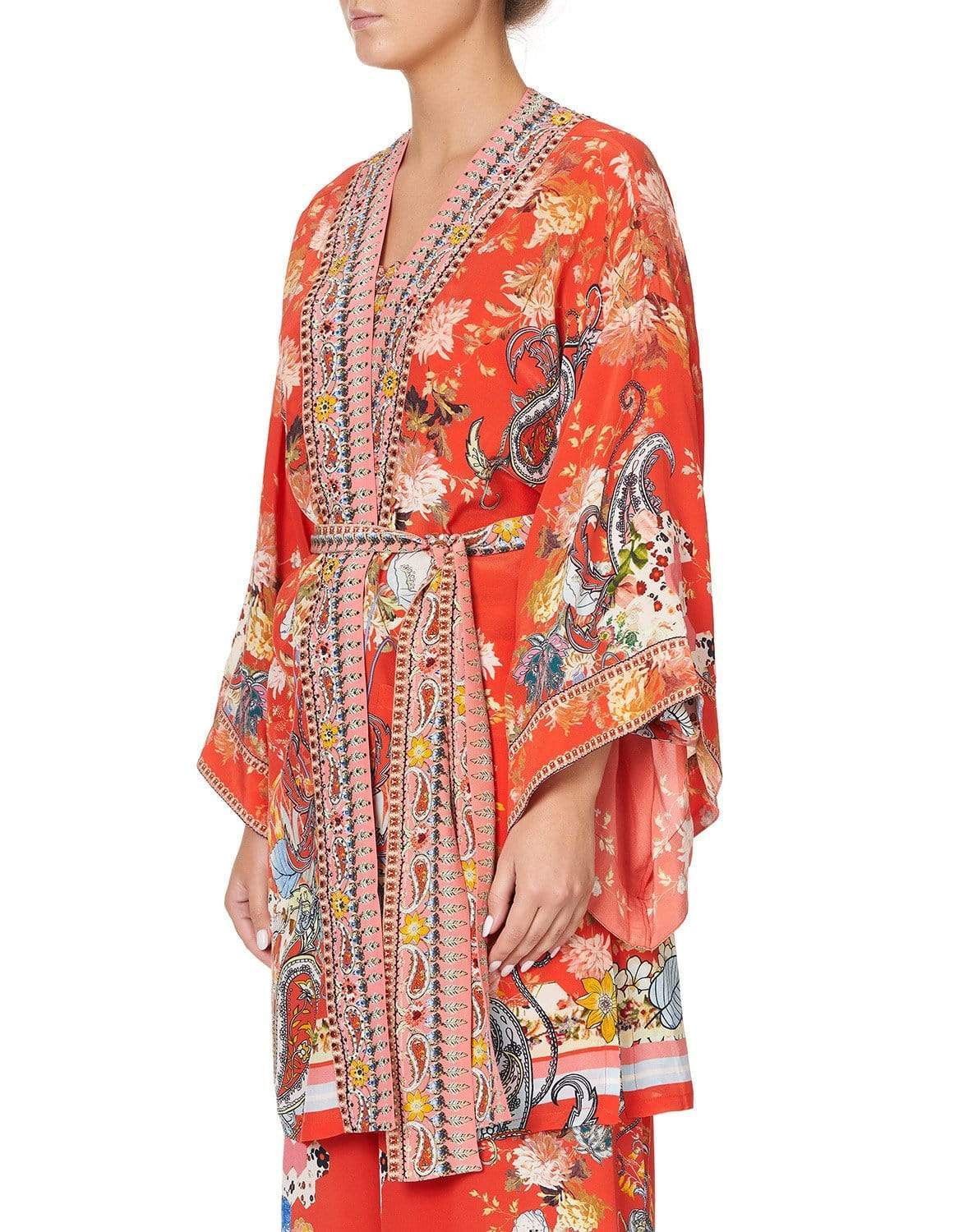 CAMILLA-Paisley In Patches Kimono With Tie Belt-PAISPATC