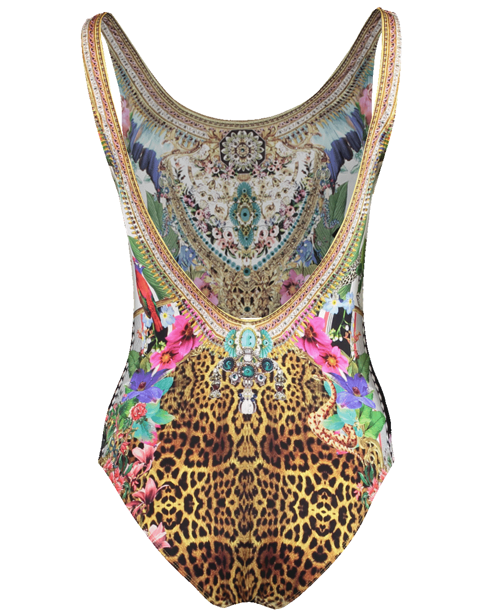 CAMILLA-Scoop Neck One Piece Printed Suit-