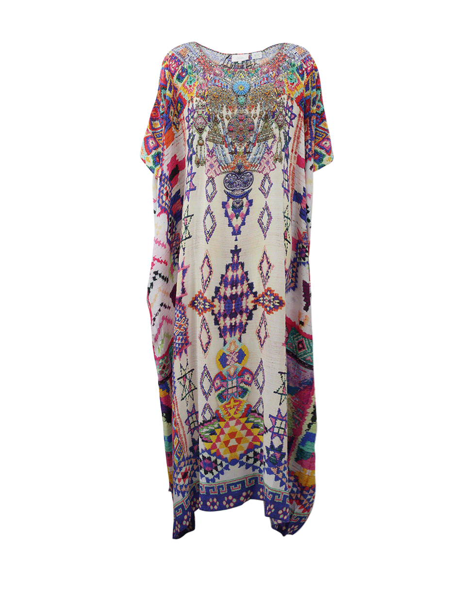 CAMILLA-Mother Knows Best Kaftan-WHITE