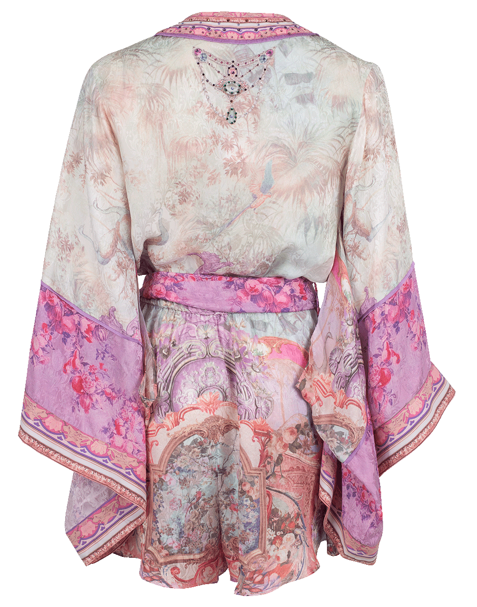 CAMILLA-Kimono Sleeve Belted Playsuit-ELECTRON
