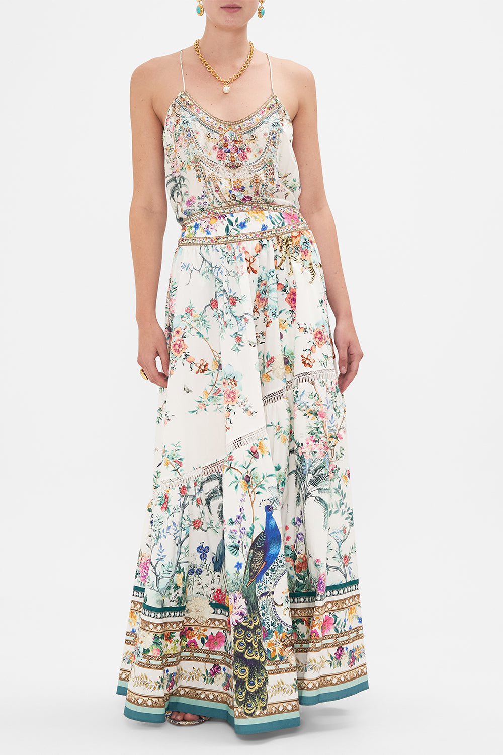 CAMILLA-Shaped Seam Maxi Skirt-