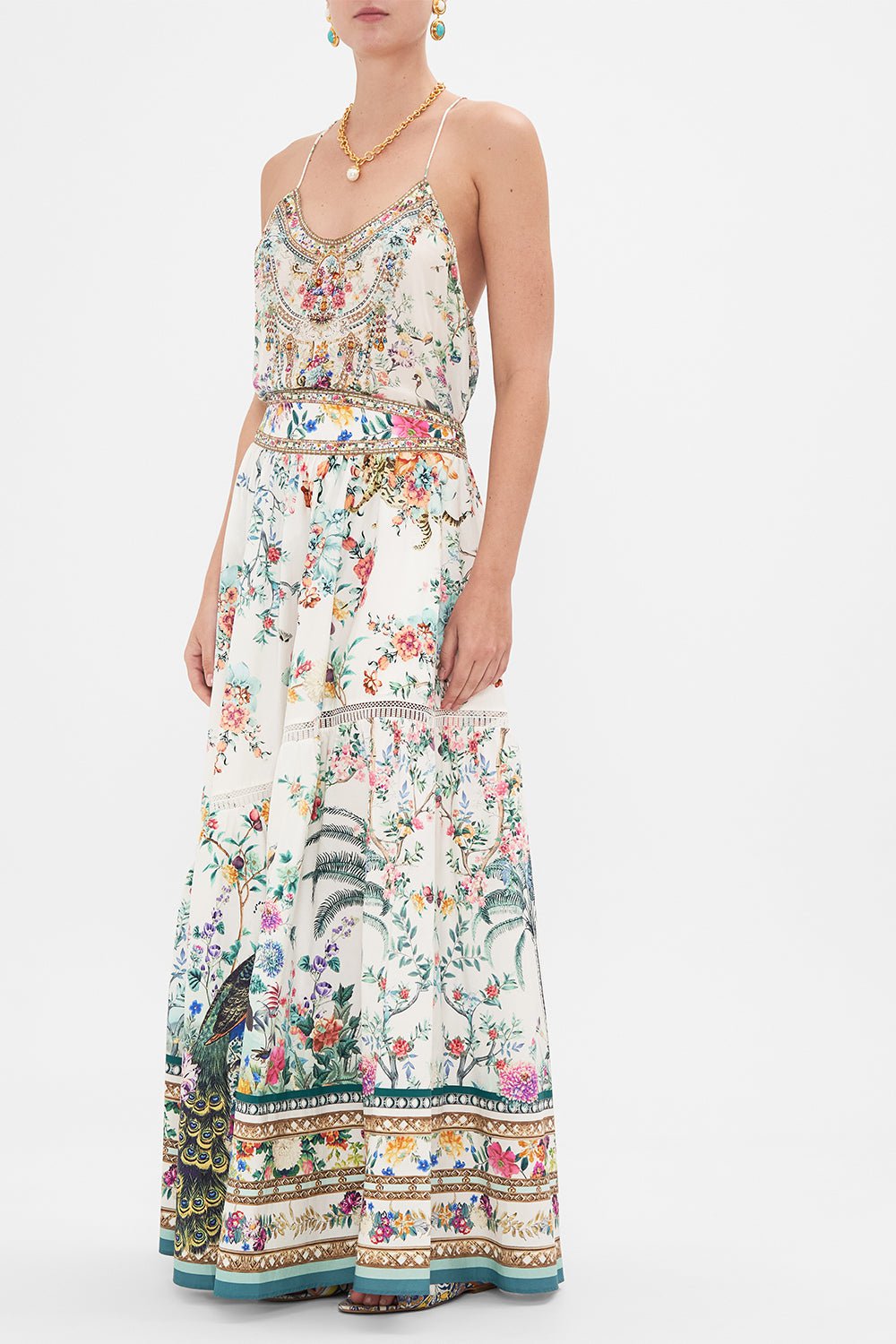 CAMILLA-Shaped Seam Maxi Skirt-