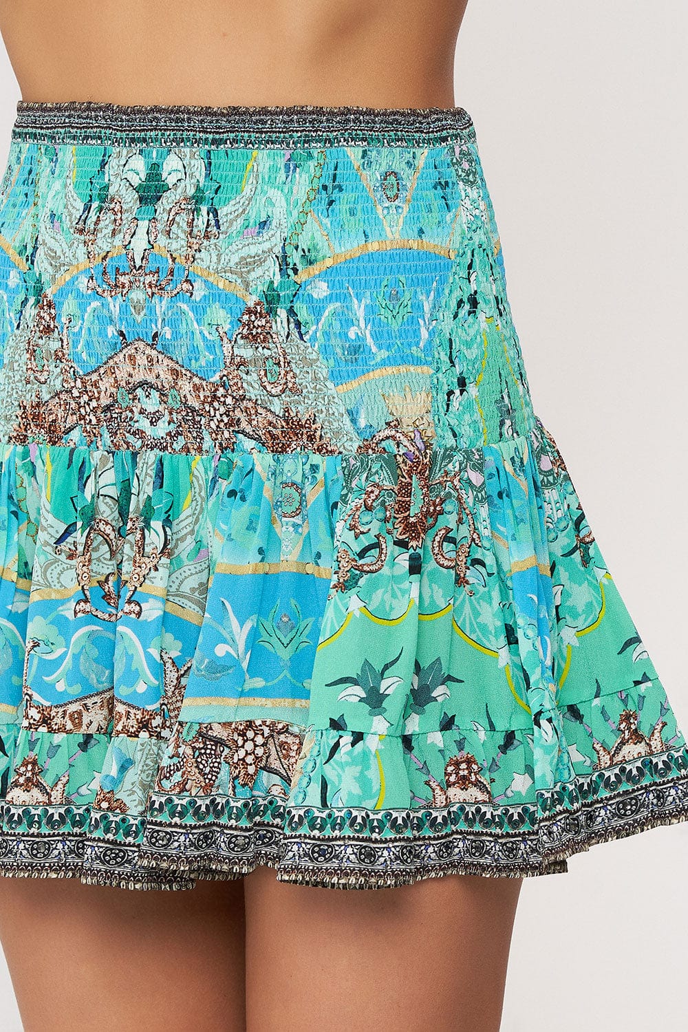 CAMILLA-Short Shirred Skirt-
