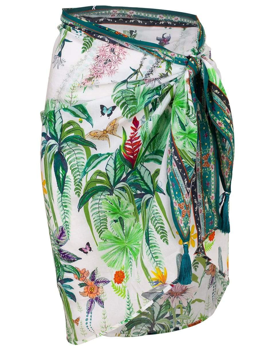 CAMILLA-Daintree Darling Print Short Tassel Sarong Skirt-