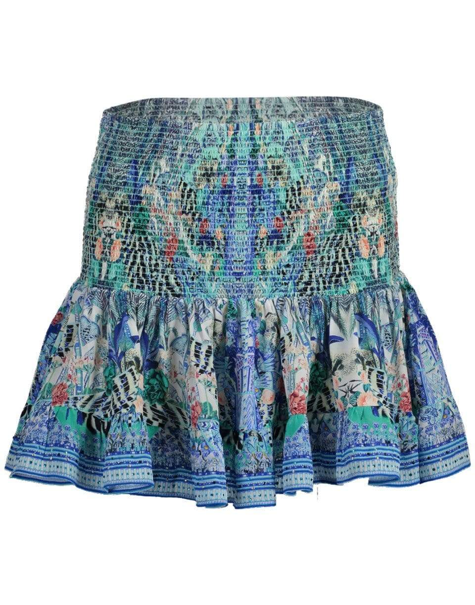 CAMILLA-Wings Of Luxor Short Shirred Skirt-