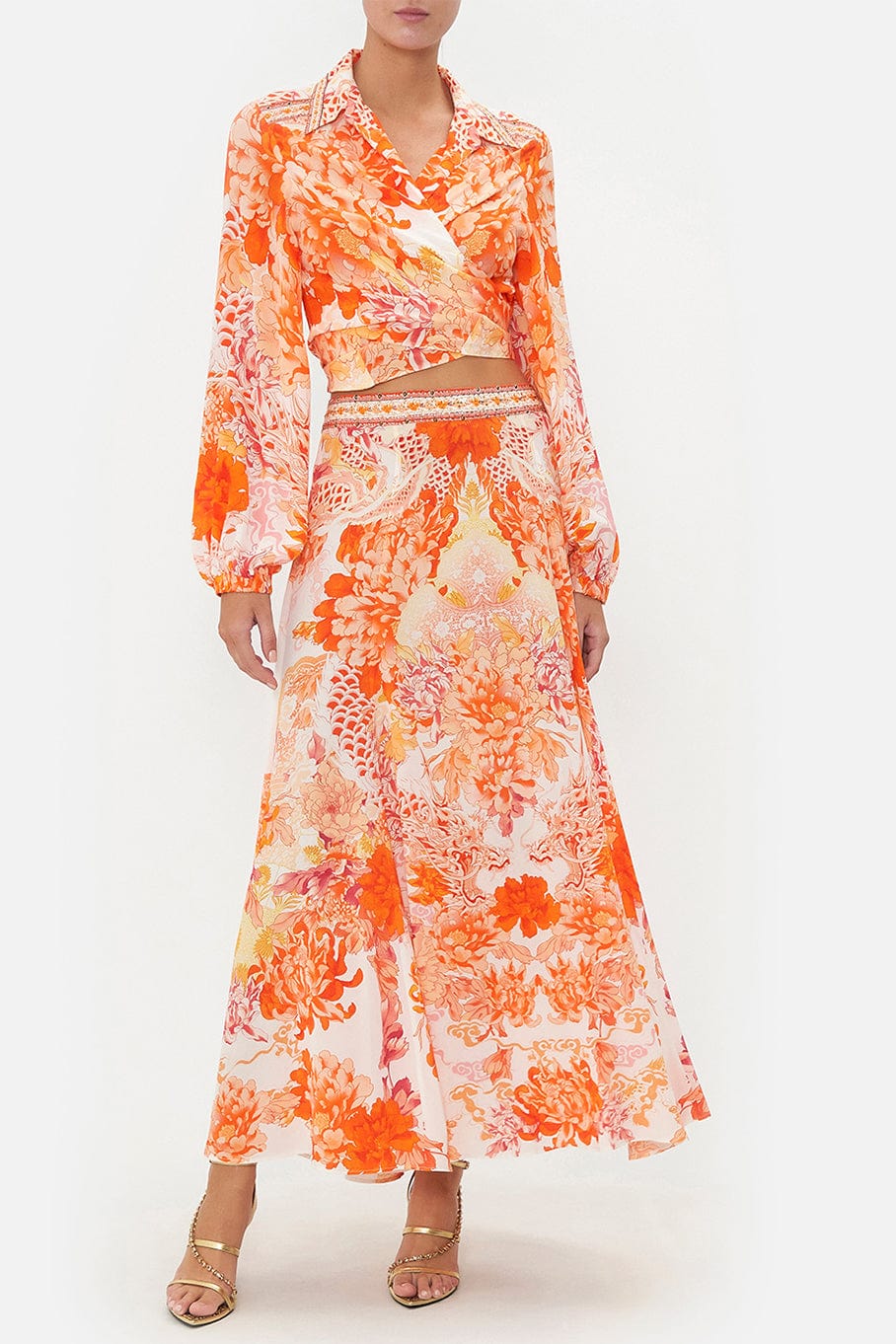CAMILLA-Cropped Wrap Shirt-