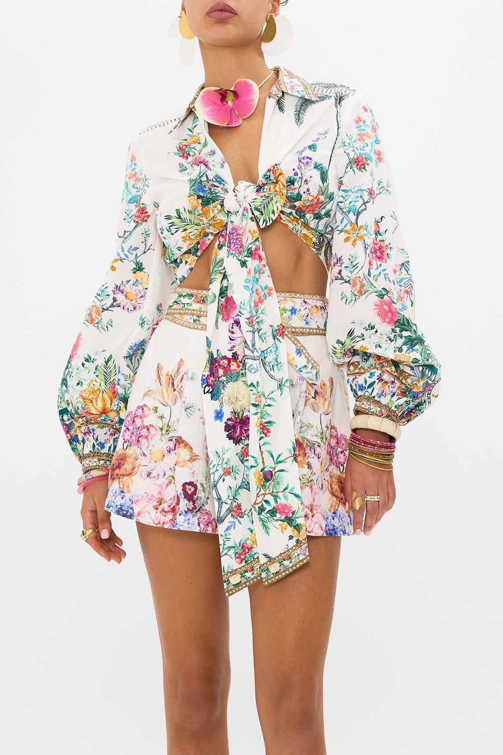 CAMILLA-Cropped Wrap Shirt-