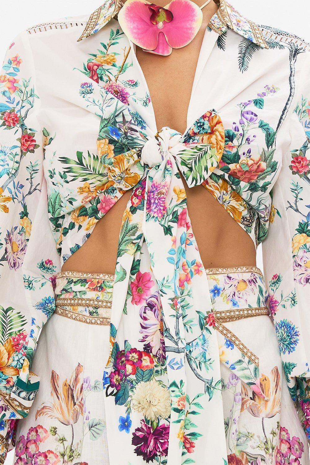 CAMILLA-Cropped Wrap Shirt-