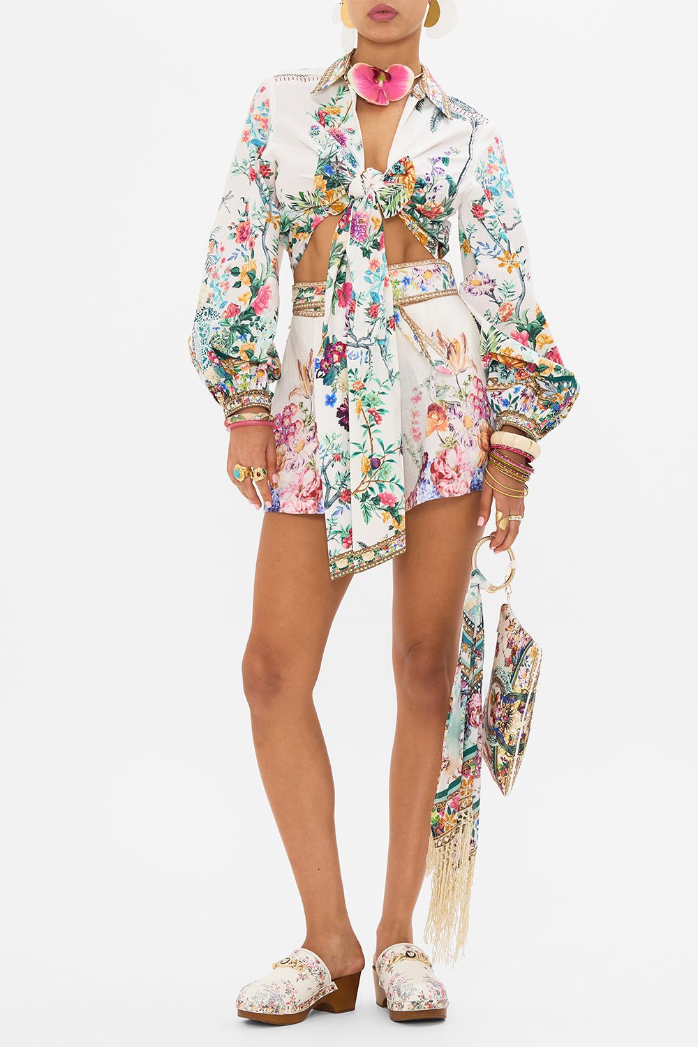 CAMILLA-Cropped Wrap Shirt-