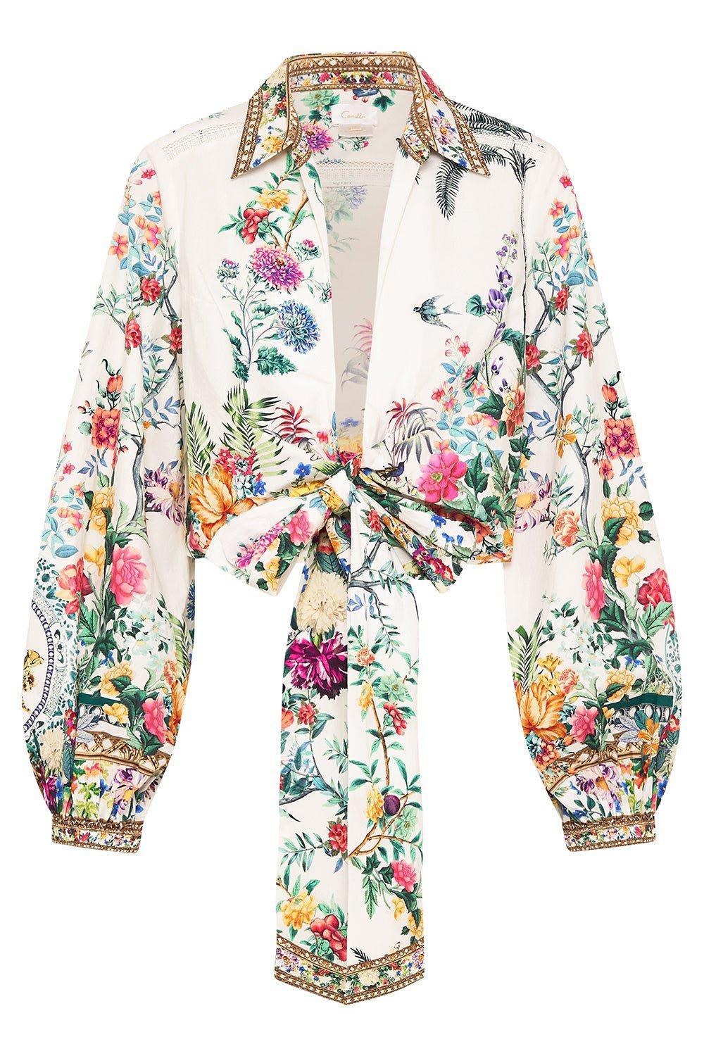 CAMILLA-Cropped Wrap Shirt-