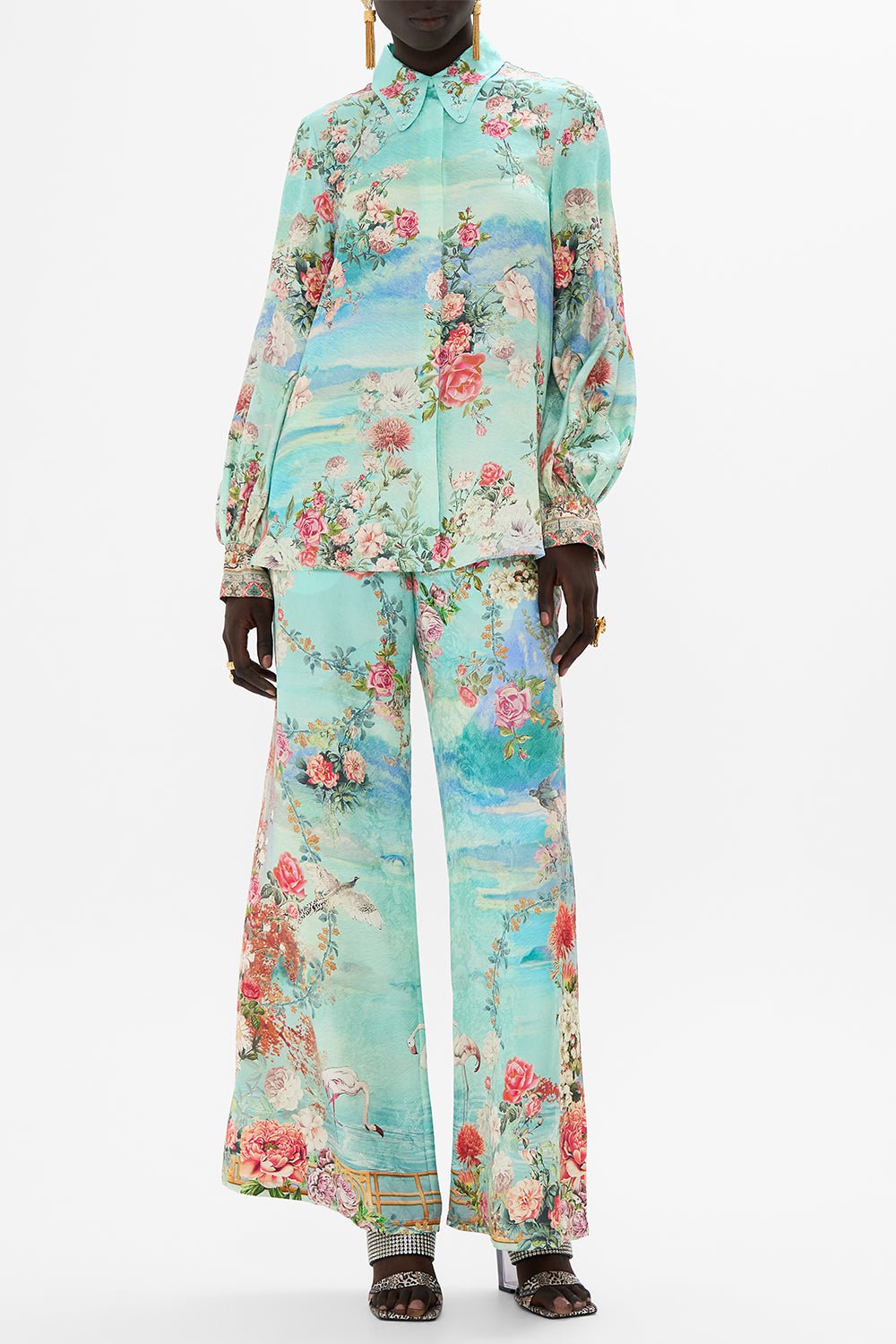 CAMILLA-Curved Collar Blouse-