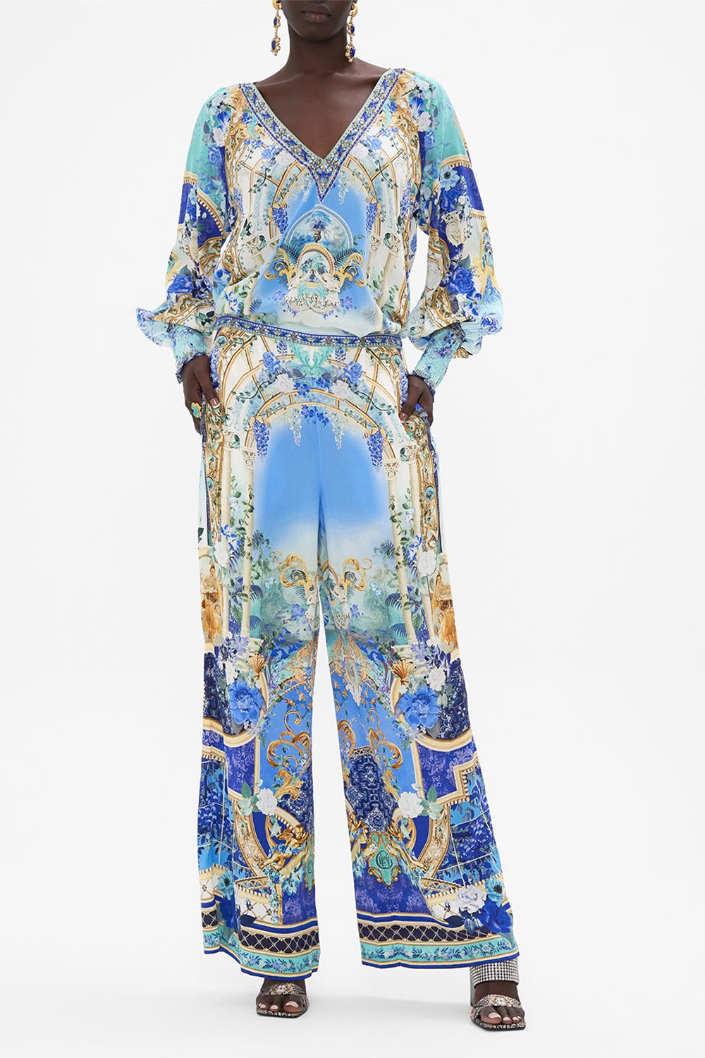 CAMILLA-Shirred Cuff Blouse-