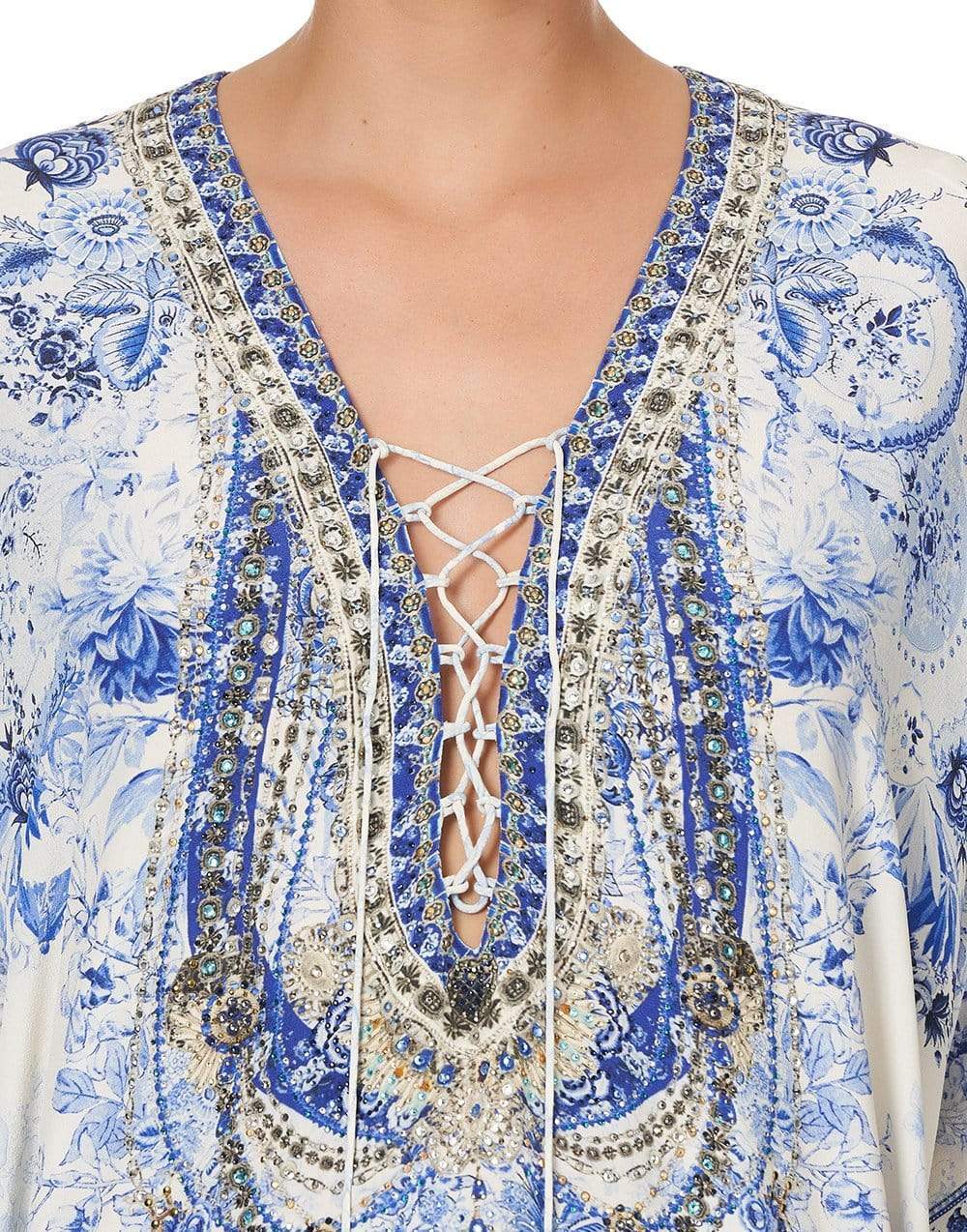 CAMILLA-High Tea Short Lace Up Kaftan-HIGH TEA
