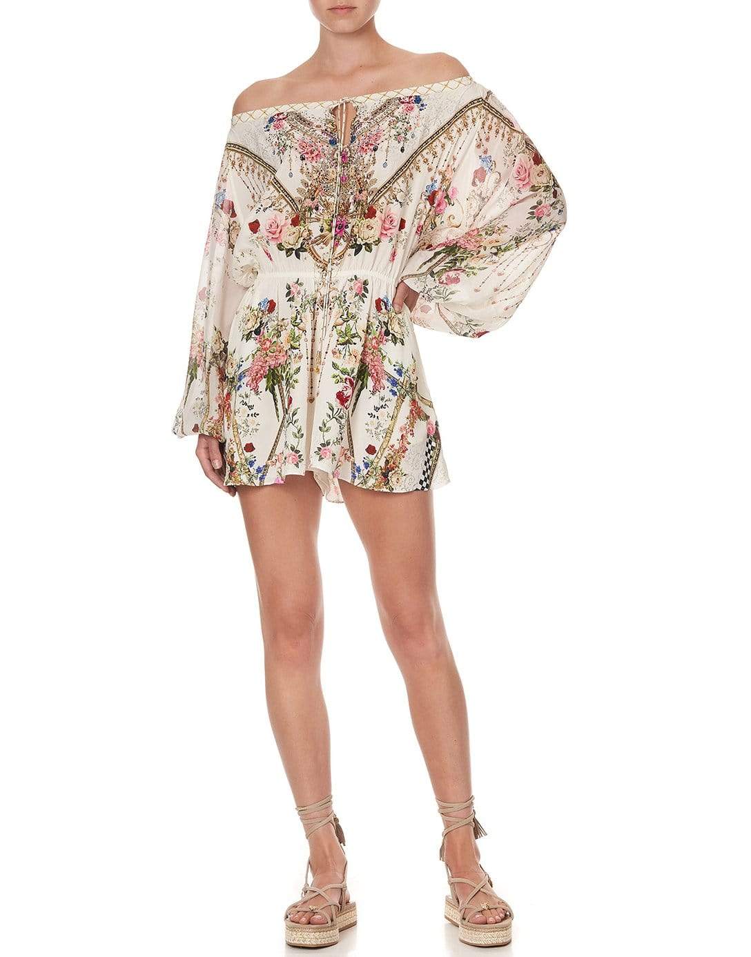 CAMILLA-Star Crossed Lovers Blouson Sleeve Playsuit-