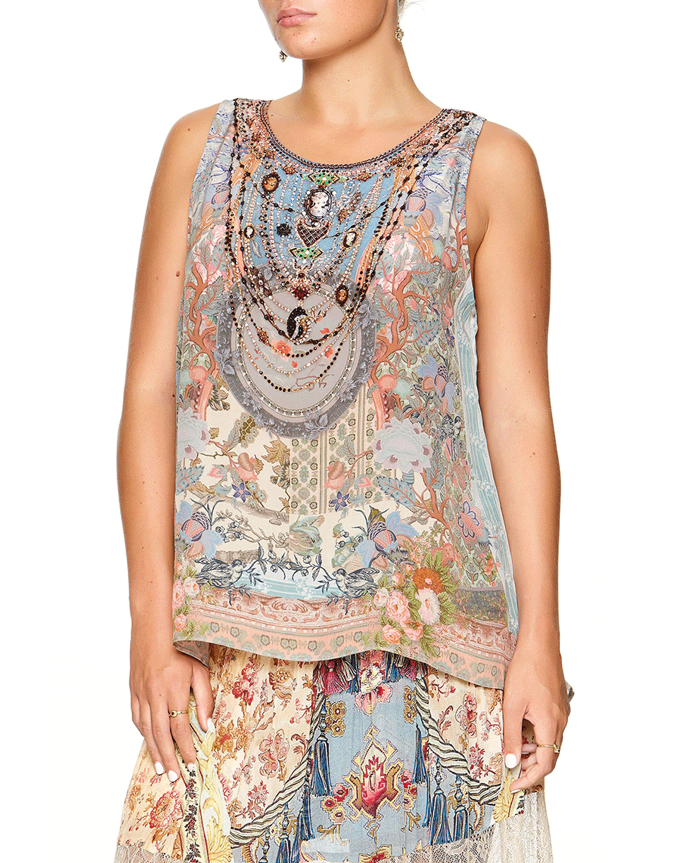 CAMILLA-Button Back Top-
