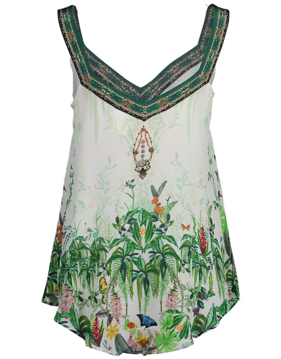CAMILLA-Daintree Darling Print V-Neck Strap Top-