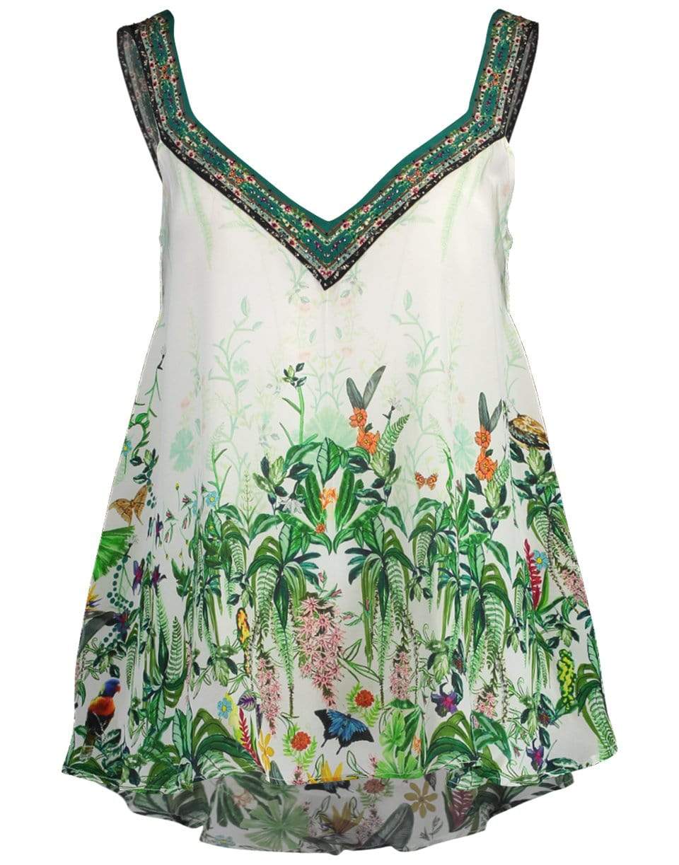CAMILLA-Daintree Darling Print V-Neck Strap Top-