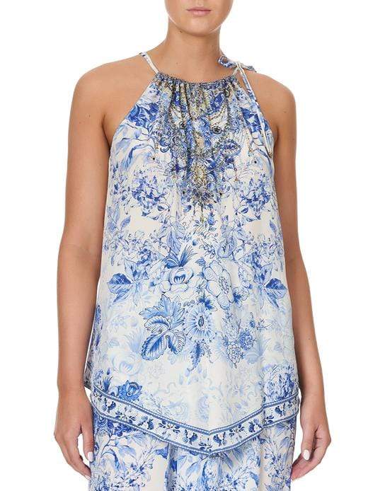 CAMILLA-High Tea Handkerchief Hem Tank-