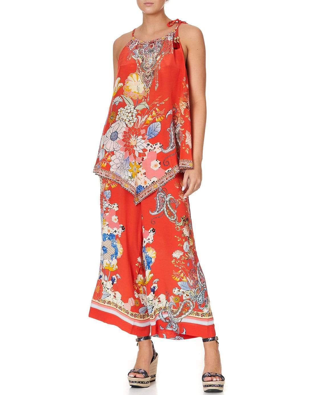 CAMILLA-Paisley In Patches Handkerchief Hem Tank-