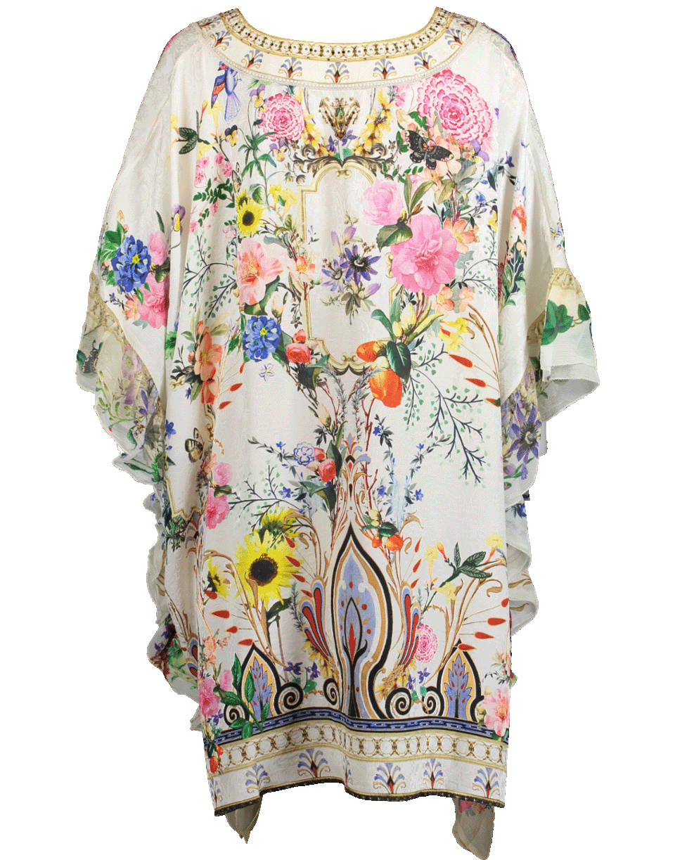 CAMILLA-V-Neck Ruffle Sleeve Kaftan-BOHEMEIN