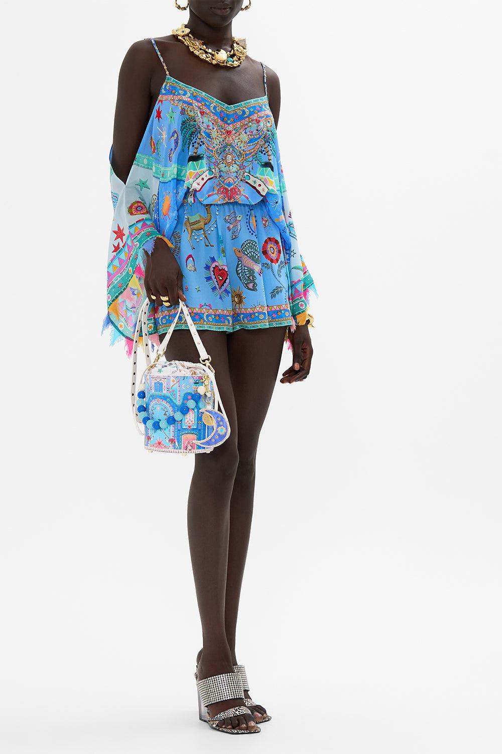 Beaded Handle Bucket Bag-PAINTVIL-O/S-HANDBAGSHOULDER-CAMILLA