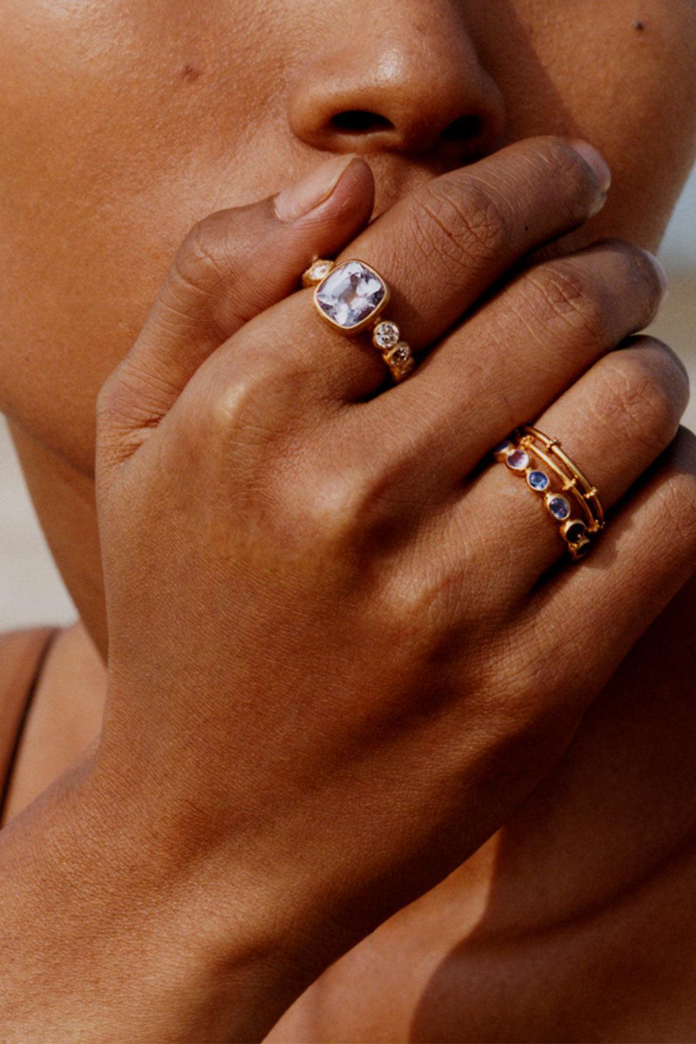 Spinel Diamond Pave Band Ring-YELLOW GOLD-6-JEWELRYFINE JEWELRING-CAMILLE BEINHORN