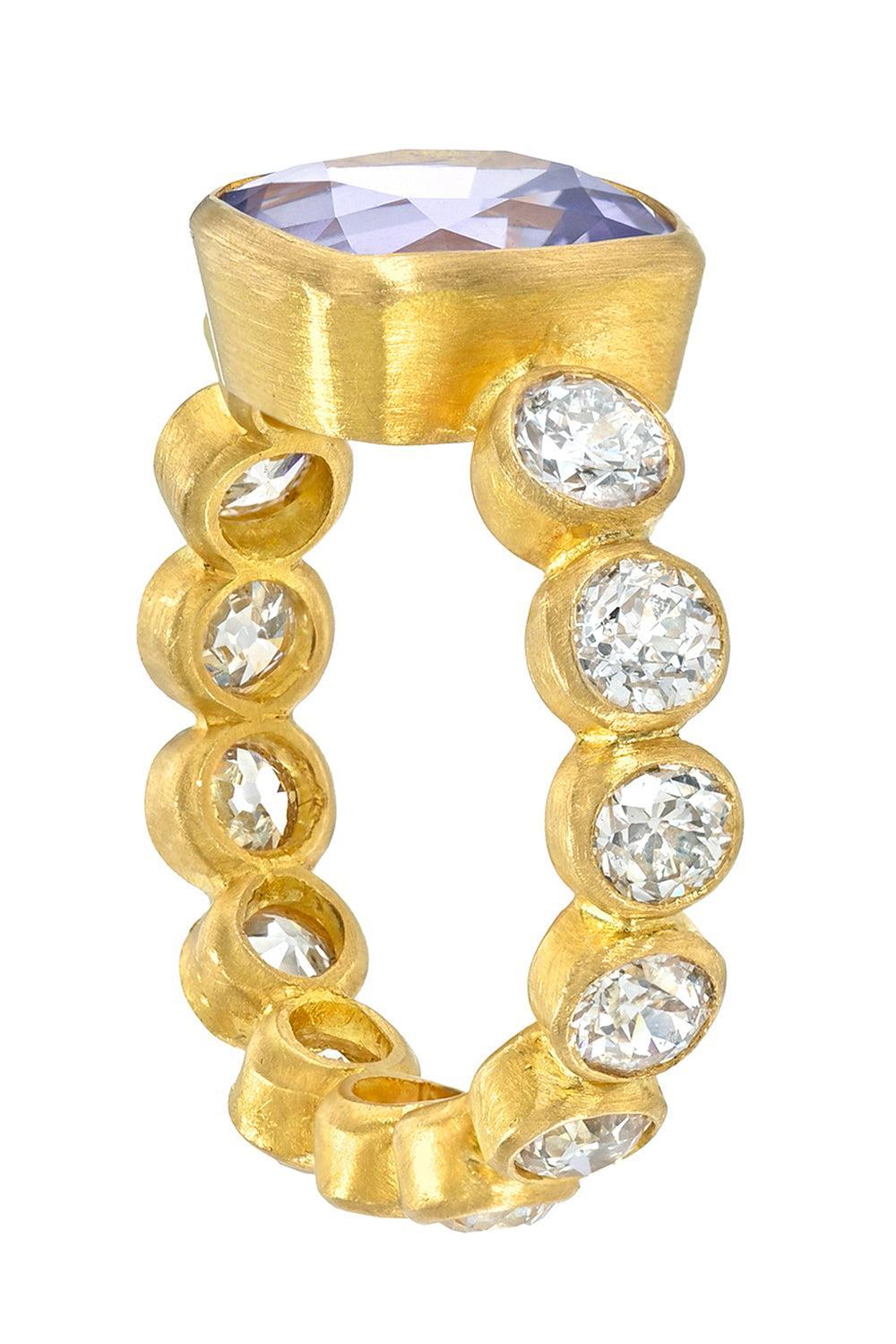 Spinel Diamond Pave Band Ring-YELLOW GOLD-6-JEWELRYFINE JEWELRING-CAMILLE BEINHORN